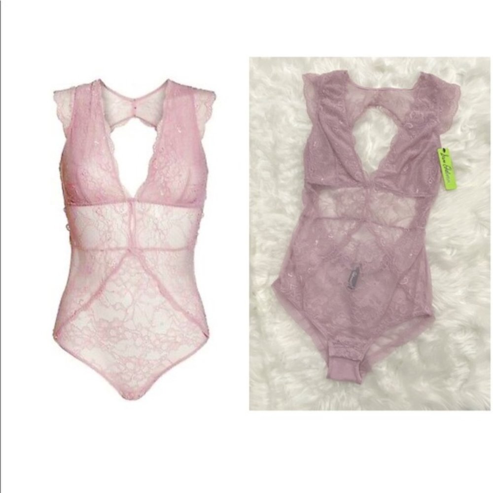 Sam Edelman Sexy Pink Lace Bodysuit